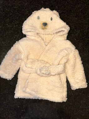 Plush Teddy Hooded Kids Robe (0-9 Mo)